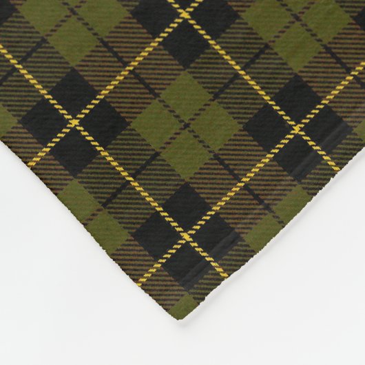 Couverture Polaire Odee vert plaid noir/jaune/or (Coin)