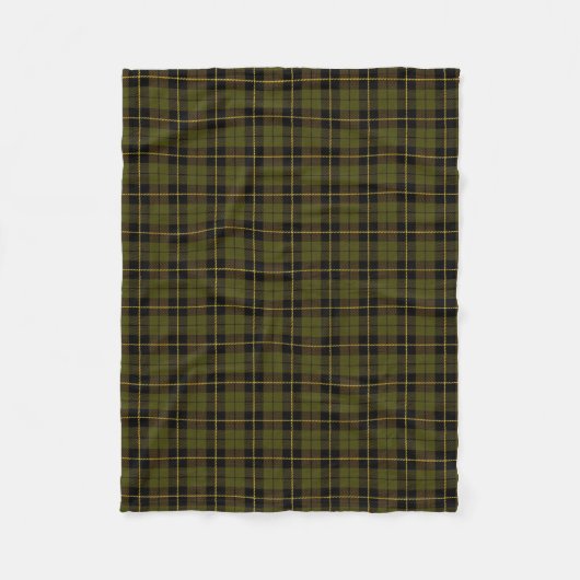 Couverture Polaire Odee vert plaid noir/jaune/or (Devant)