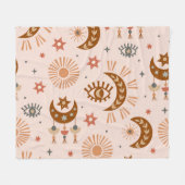 Couverture Polaire Oeil céleste, lune, motif du soleil. (Devant (Horizontal))