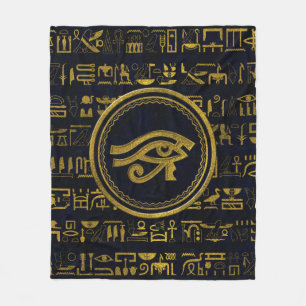 Couverture Polaire Oeil égyptien d'or de Horus - Wadjet