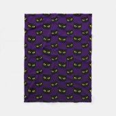 Couverture Polaire Oeil jaune de chat noir et violet motif Halloween (Devant)