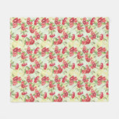Couverture Polaire Oeillets rouges sur le vert avec des papillons (Devant (Horizontal))