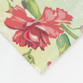 Couverture Polaire Oeillets rouges sur le vert avec des papillons (Coin)