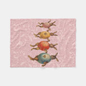 Couverture Polaire Oeufs dansants lapins de Pâques (Devant (Horizontal))