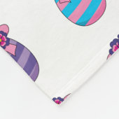 Couverture Polaire Oeufs de Pâques aux fleurs et au ruban (Coin)