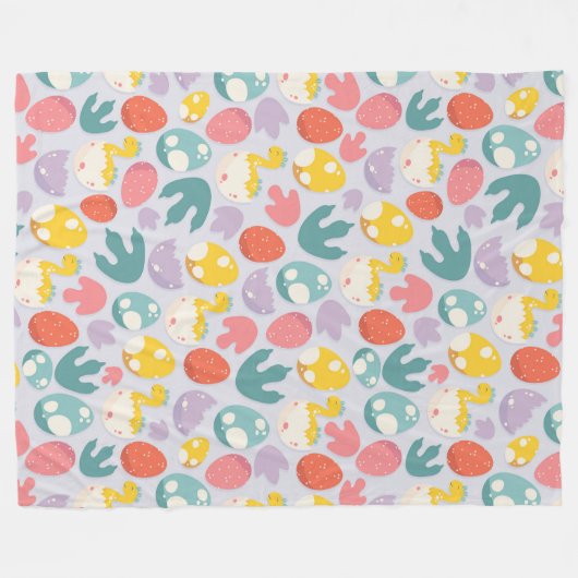 Couverture Polaire Oeufs dinosaures et empreintes (Devant (Horizontal))