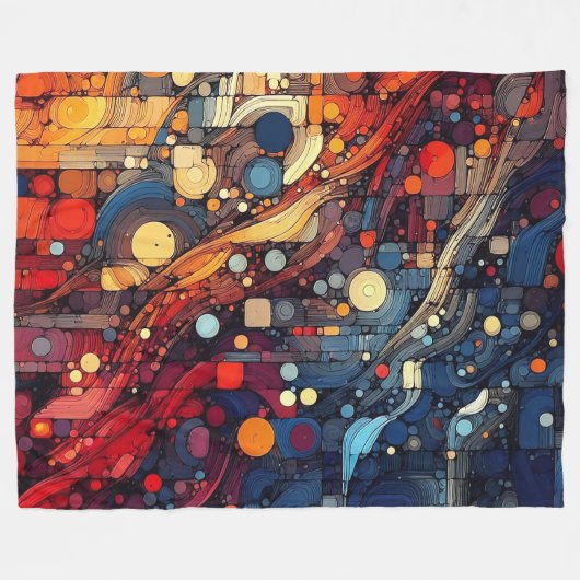 Couverture Polaire Oeuvre Abstraite 4 - (Devant (Horizontal))