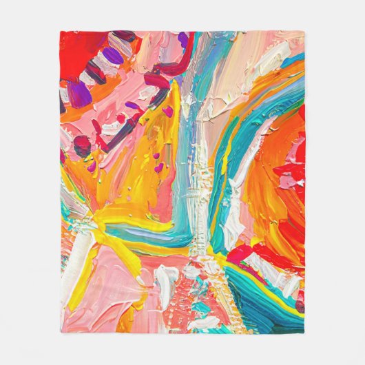 Couverture Polaire Oeuvre Abstraite moderne Boho (Devant)