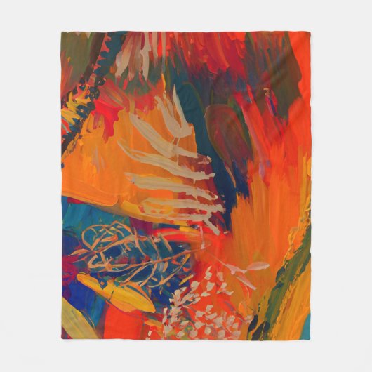 Couverture Polaire Oeuvre Abstraite moderne Boho (Devant)