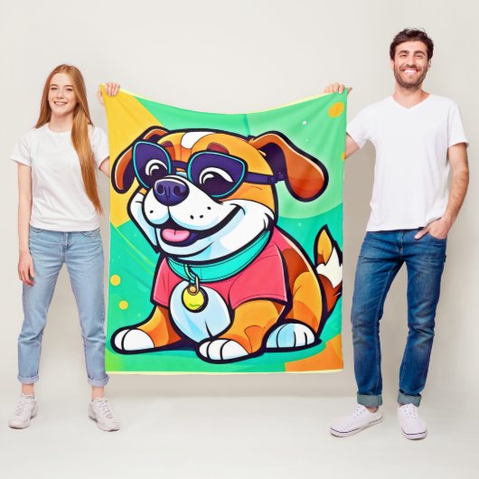 Couverture Polaire Oeuvre cool de style dessin (En situation)
