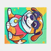 Couverture Polaire Oeuvre cool de style dessin (Devant (Horizontal))