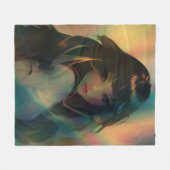 Couverture Polaire Oeuvre d'Anime Girl entourée de Rainbow Light (Devant (Horizontal))