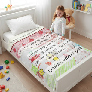 Couverture Polaire Œuvre d'art colorée abstraite d'enfant