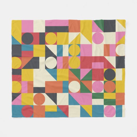 Couverture Polaire OEuvre de composition Bauhaus réalisée avec la plu (Devant (Horizontal))