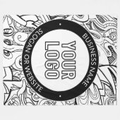 Couverture Polaire OEuvre de ligne moderne et votre logo avec texte m (Devant (Horizontal))