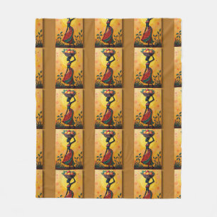 Couverture Polaire Oeuvre de toile africaine pour Jetons couvertures-
