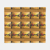 Couverture Polaire Oeuvre de toile africaine pour Jetons couvertures- (Devant (Horizontal))