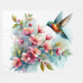 Couverture Polaire OEuvre florale/printanière de colibri (Devant (Horizontal))