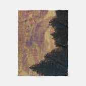 Couverture Polaire Oeuvre "Golden Sunset Pines" Jeter par All Joy Art (Devant)
