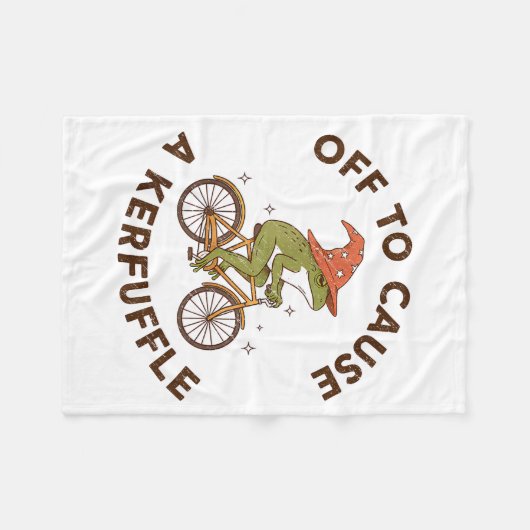 Couverture Polaire Off To Cause A Kerfuffle Funny Cowboy Frog Meme (Devant (Horizontal))