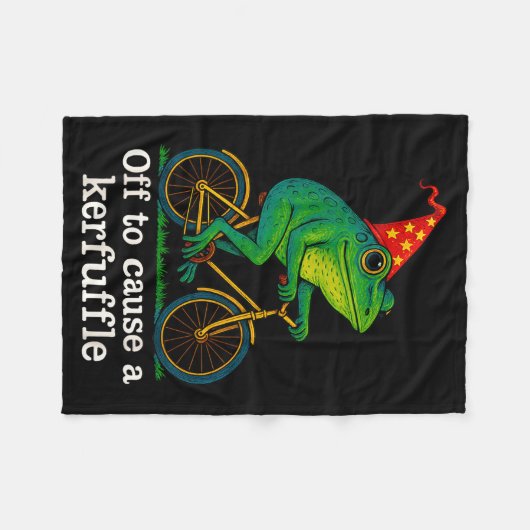 Couverture Polaire Off To Cause A Kerfuffle Funny Frog Wizard Bicycle (Devant (Horizontal))