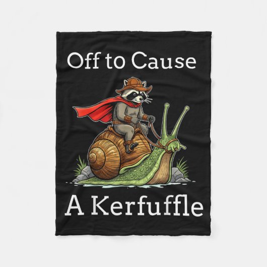 Couverture Polaire Off To Cause A Kerfuffle Raccoon Whimsical Wizard (Devant)