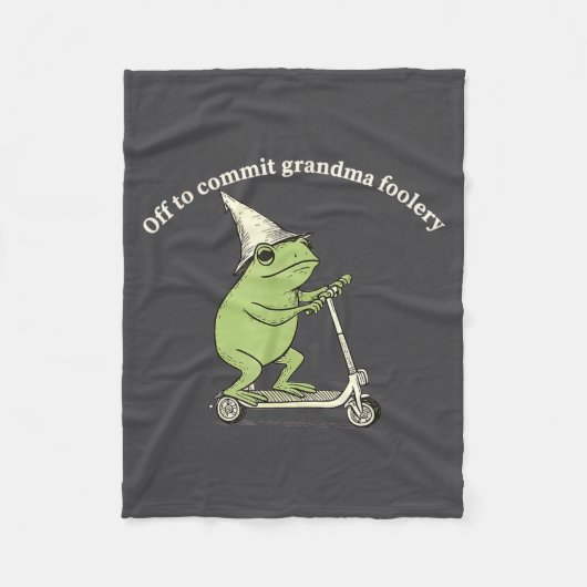Couverture Polaire Off To Commit Grandma Foolery Funny Frog Meme  (Devant)