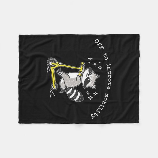 Couverture Polaire Off To Improve Mobility Funny Raccoon Pt Physical  (Devant (Horizontal))