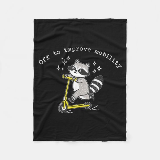 Couverture Polaire Off To Improve Mobility Funny Raccoon Pt Physical  (Devant)