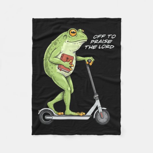 Couverture Polaire Off To Praise D Lord Funny Frog Christian Meme (Devant)