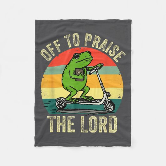 Couverture Polaire Off To Praise The Lord Funny Frog Bible Study Jesu (Devant)
