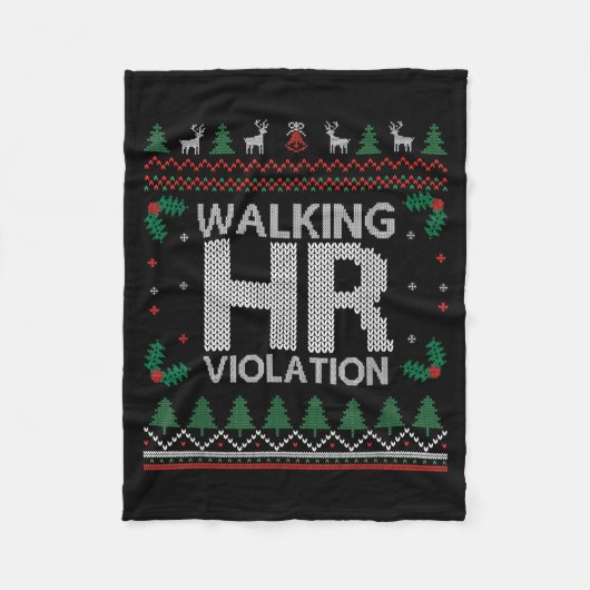 Couverture Polaire Office Ugly Christmas Funny Walking Hr Violation W (Devant)