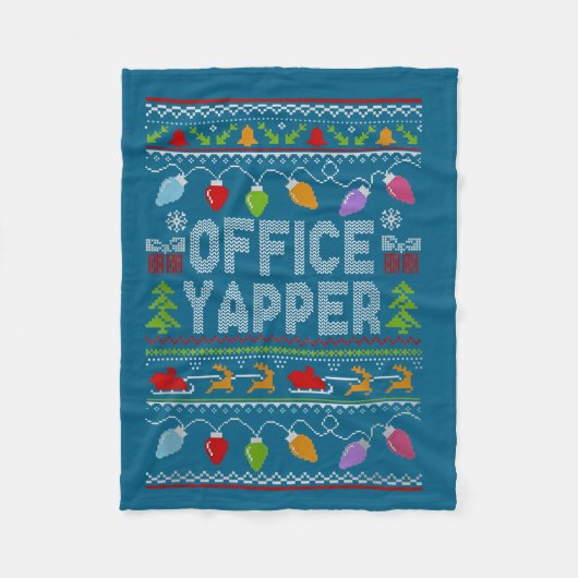 Couverture Polaire Office Yapper Ugly Sweater Christmas (Devant)