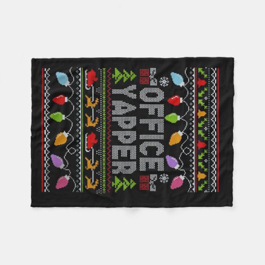Couverture Polaire Office Yapper Ugly Sweater Christmas  (Devant (Horizontal))