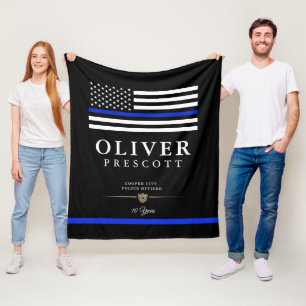 Couverture Polaire Officier de police Noir de l'anniversaire du serv