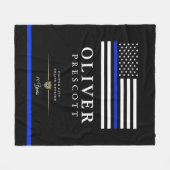 Couverture Polaire Officier de police| Noir de l'anniversaire du serv (Devant (Horizontal))