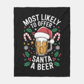 Couverture Polaire Offrir à Père Noël une famille de bières correspon (Devant)