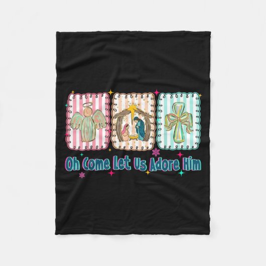 Couverture Polaire Oh Come Let Us Adore Him Christian Christmas Coque (Devant)