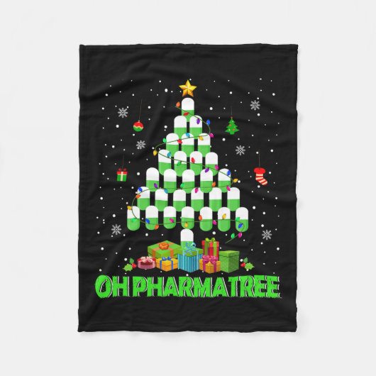 Couverture Polaire Oh Pharmatree Arbre de Noël Médicaments pharmacie  (Devant)