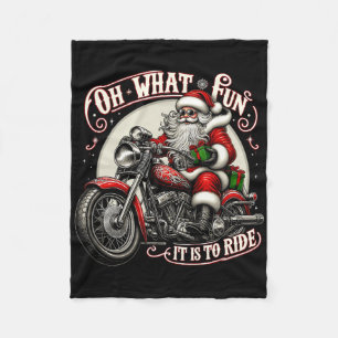 Couverture Polaire Oh quel plaisir de monter Santa X moto motard