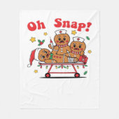 Couverture Polaire Oh Snap Gingerbread École infirmière Noël classiqu (Devant)