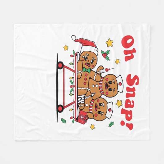 Couverture Polaire Oh Snap Gingerbread École infirmière Noël classiqu (Devant (Horizontal))