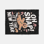 Couverture Polaire Oh Snap It's The New Year Gingerbread Man Christma (Devant (Horizontal))