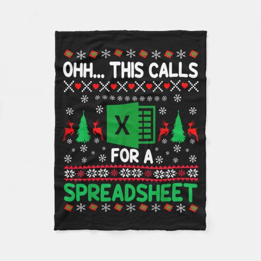 Couverture Polaire Oh This Calls For A Spreadsheet Christmas Sweater (Devant)