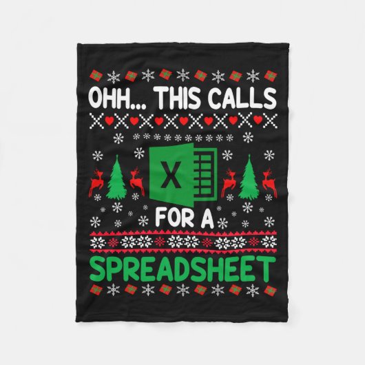 Couverture Polaire Oh This Calls For A Spreadsheet Christmas Sweater  (Devant)