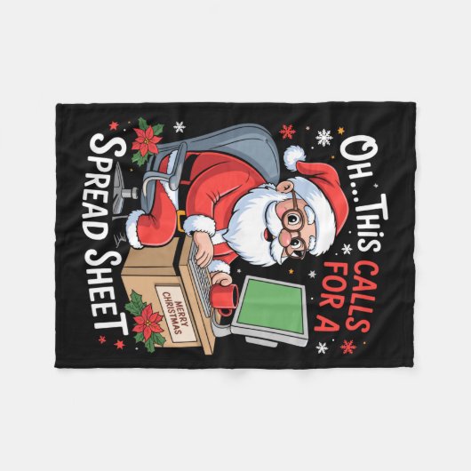 Couverture Polaire Oh This Calls For A Spreadsheet Santa Excel Funny  (Devant (Horizontal))