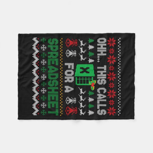 Couverture Polaire Oh This Calls For A Spreadsheet Ugly Christmas Swe (Devant (Horizontal))
