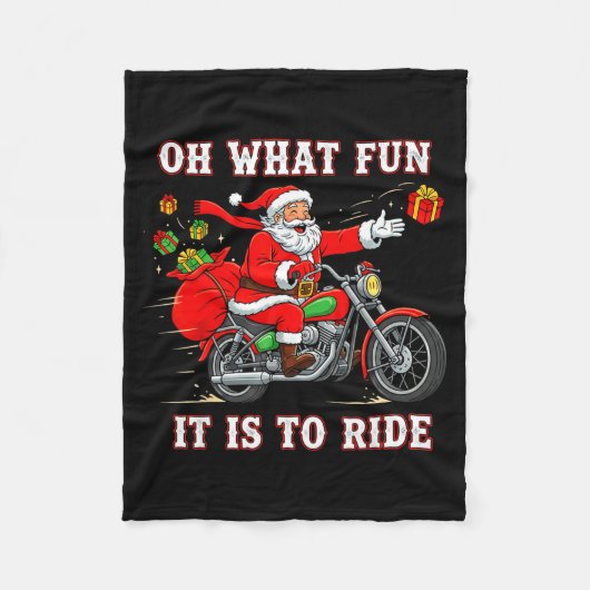 Couverture Polaire Oh What Fun It Is To Ride Motorcycle Biker Funny S (Devant)