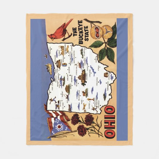 Couverture Polaire Ohio Buckeye State Fleece Throw (Devant)
