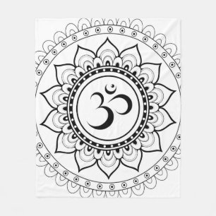 Couverture Polaire Ohm Mandala Om Mandala Blanc & Noir